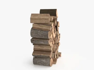 Pile of Wood Low-poly 3D model