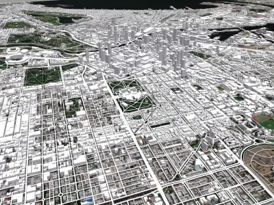 Cityscape Melbourne Australia 3D model