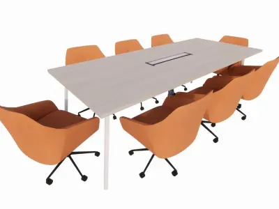 Conference Room 8 pax Low-poly 3D model