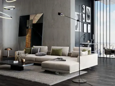 Interior scene living room 09 3D model