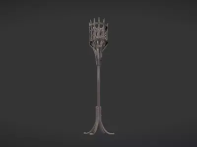 Ornate metal floor lamp 3D model