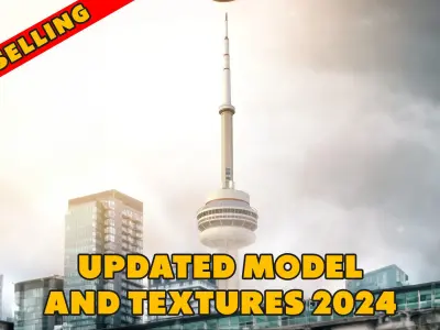 Cn Tower 3d model - Low Poly Game ready Low-poly 3D model