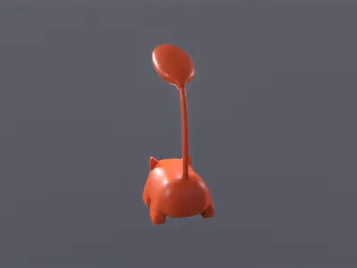 Fox Desk Lamp Cute Low-poly 3D model