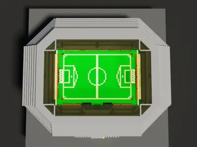 Voxel Stadium Low-poly 3D model