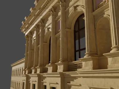 ETH Zurich - University Main Building West Facade 3D model