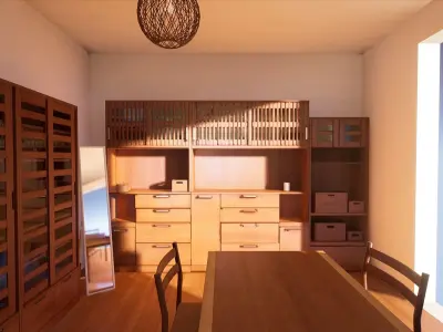 Modern Japanese Furniture Pack - 75 assets Low-poly 3D model