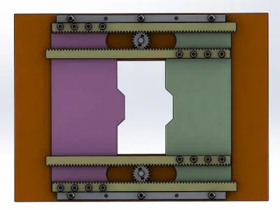 Double sliding door mechanism Free 3D print model