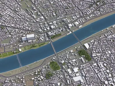 Ahmedabad - City 3D Model Low-poly 3D model