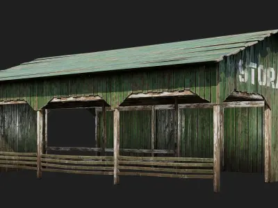 01-02-03-04 - Farm Buildings 4K PBR GameReady Low-poly 3D model