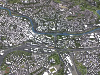 Saarbrucken - 3D City Model Low-poly 3D model