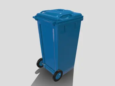 Recycle bin Low-poly 3D model