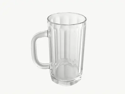 Beer mug with foam 01 3D model