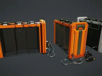 Sci-Fi Server Low-poly 3D model