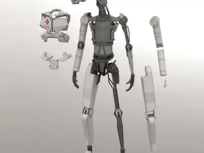 Med Bot Rigged 3D model