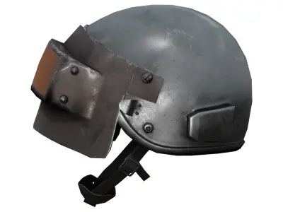 Futuristic Sci-fi Helmet With Visor Low-poly 3D model