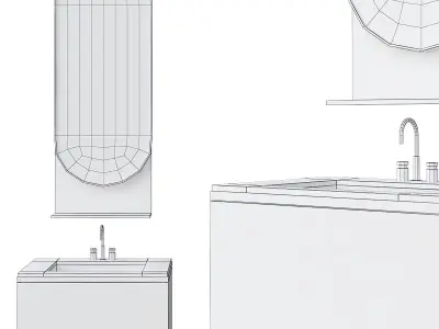 Washbasins Furniture 3d model Low-poly 3D model