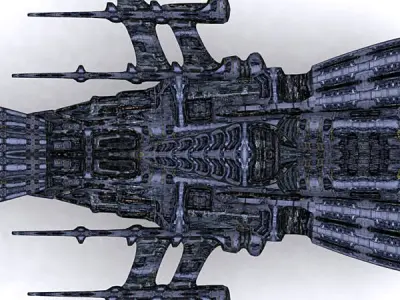 3DRT - Sci-Fi Norad Battleship - Ethev Low-poly 3D model