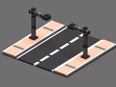 Road Voxel - 1 Low-poly 3D model