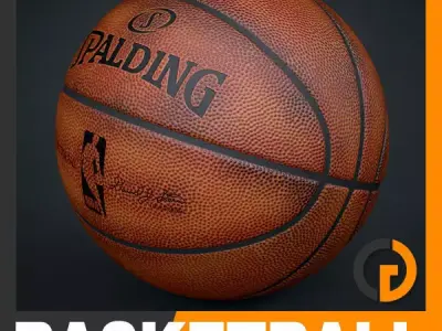 Spalding NBA Official Used Dirty Basketball Game Ball 3D model