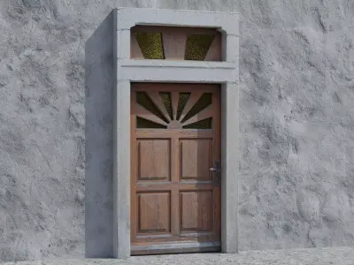 Small Old Door Low-poly 3D model