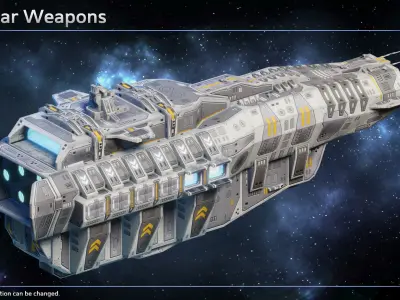 Spaceship Seydlitz Carrier Low-poly 3D model