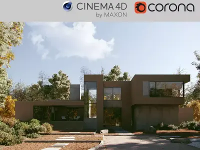 Corona - C4D scene files - KETTLE HOLE HOUSE 3D model