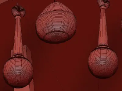 Calypso 1 Light Mini Chandelier 3D model