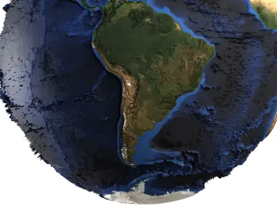 Earth Natural Globe Low-poly 3D model