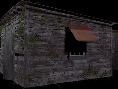 Desolate Abandoned house Low-poly 3D model
