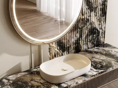 Bathroom furniture by Fauset Bathroom 195  Low-poly 3D model