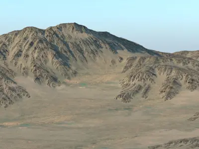 Crater 2 mountain with hole in middle 3D model