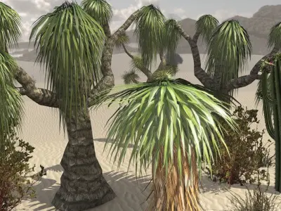 Desert Vegetation Pack Low-poly 3D model