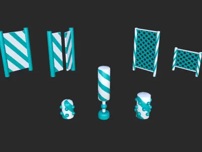 Runner Obstacles Pack Low-poly 3D model