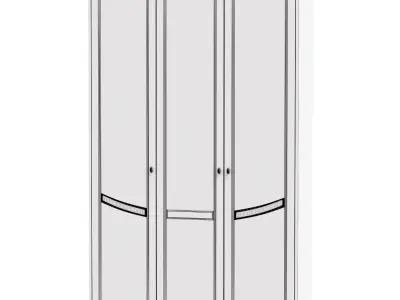 Wardrobe Lika 3 door without mirror MM-137-01 03B 3D model