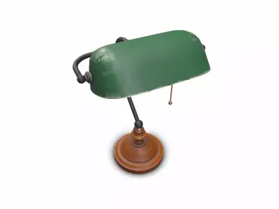 Old Vintage Desk Lamp Low-poly PBR Low-poly 3D model