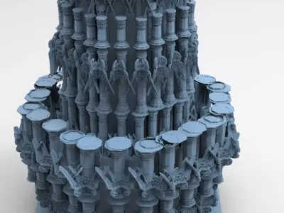 Dark Celtic Gods Ring Towers  3D model