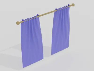 Curtains Low-poly 3D model order