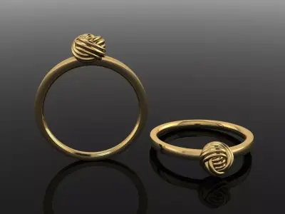 Rope Knot Ball Ring Band Mix Size 4 5 6 7 8 9 10 3D print model