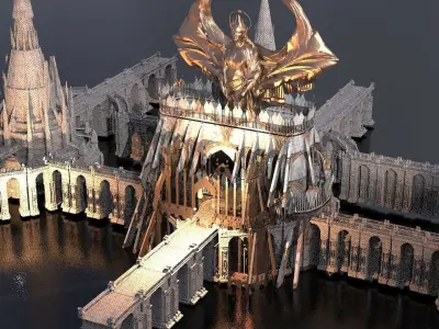 Huge palace marble structure palace  3D model