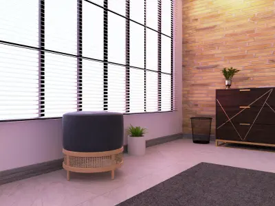 Living Room 01 Low-poly 3D model