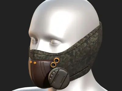 gas mask helmet scifi low poly 3d Low-poly 3D model