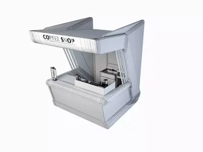 Food Vendor Kiosk V2 Low-poly 3D model