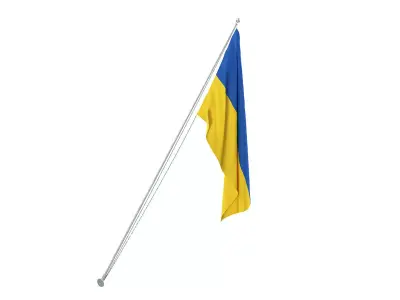 Ukraine Exterior Flag 3D model