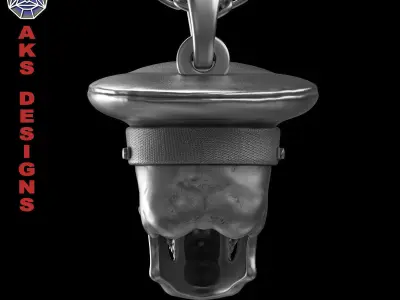 skull Pendant jewelry Army captain soldier  v1  3D print model