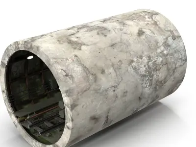 Subway tunnel I Low-poly 3D model