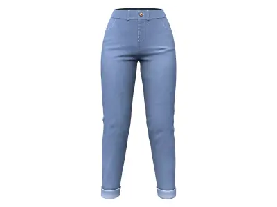 Ladies Boyfriend Jeans Pants Low-poly 3D model
