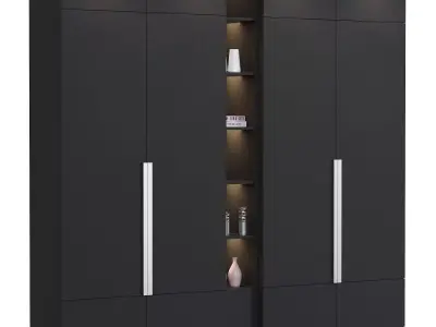 Cupboard 2 wardrobe with doors and shelves 3D model