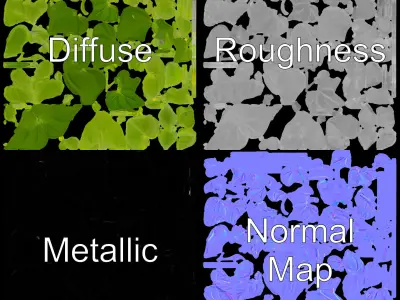 Climbing Ivy Plant Model Pack for Architectural Visualization Low-poly 3D model