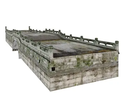 Japan Stone Arch Bridge 3D model