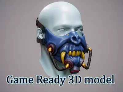 Cyber Mask 01 Low-poly 3D model